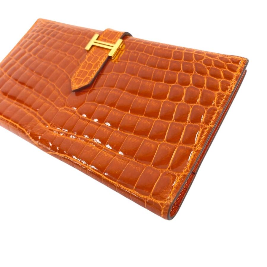 □美品□ エルメス ベアン クラシック 長財布 クロコダイル 