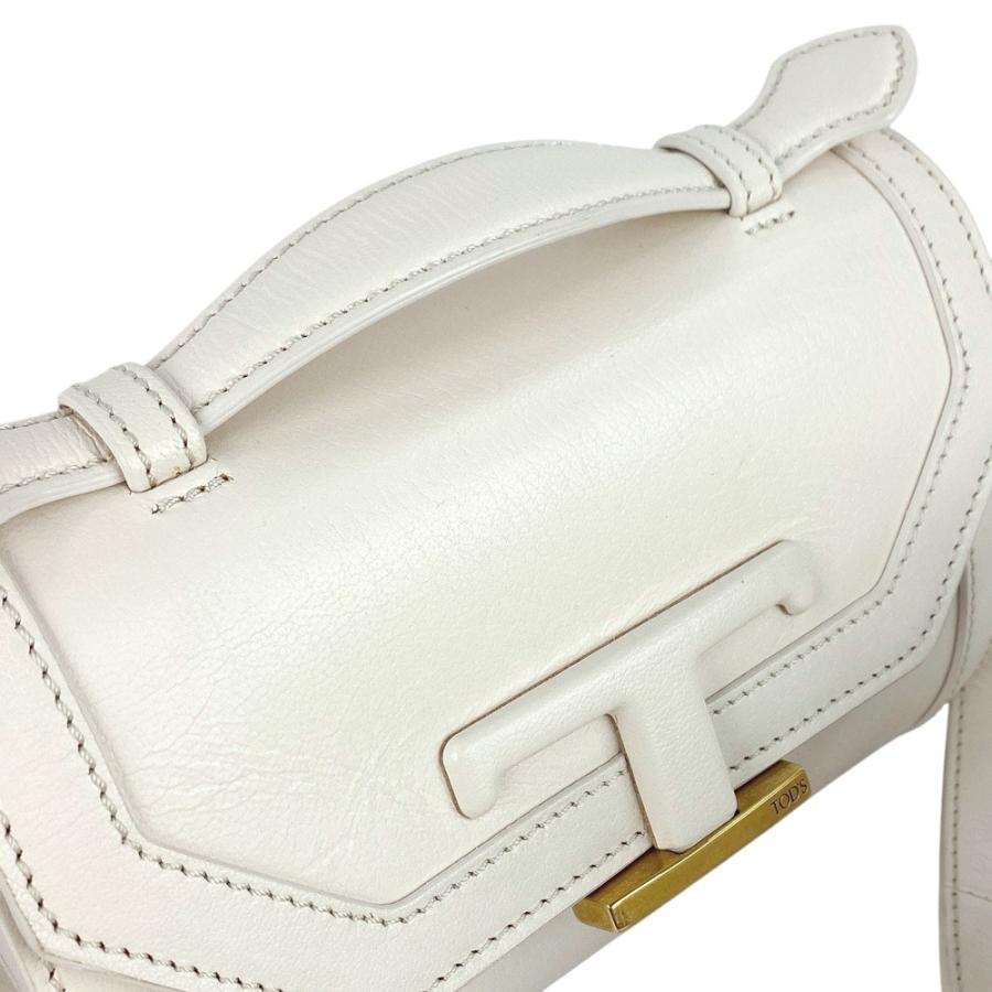 ◆SALE◆　◆SALE◆　■美品■　トッズ ショルダー バッグ T タイムレス カーフ レザー ホワイト ゴールド 【226540】◇ ◇SALE◇ ◇SALE◇ □美品□ トッズ ショルダー バッグ T タイムレス