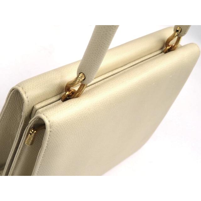 □美品□ モラビト ヴァンドーム ハンド バッグ ホワイト レザー  