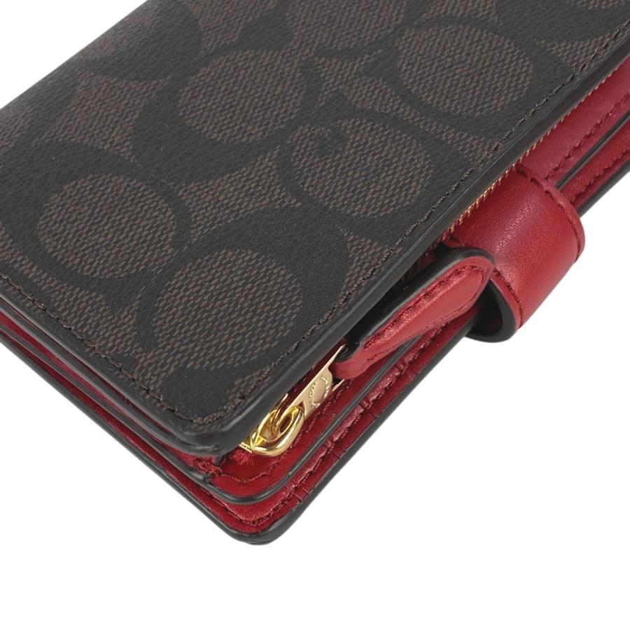 【新品】COACH 二つ折り財布ブラウン/レッドシグネチャー 新品】COACH コーチ 二つ折り財布 りんご シグネチャー｜Yahoo!フリマ