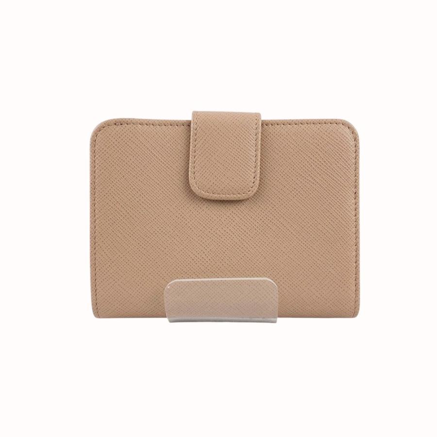 □未使用□ プラダ 二つ折り財布 財布 サフィアーノ レザー ピンク