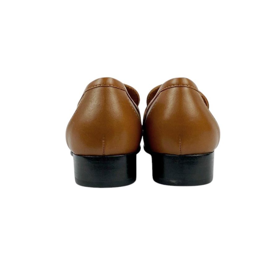 □新同□ エルメス ケリー ローファー シューズ 靴 レザー ブラウン 茶