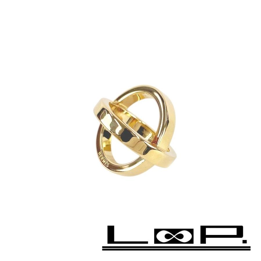 ◆SALE◆　■未使用■　エルメス スカーフ リング コスモス ファッション 丸 円 ゴールド GP 【239748】◇ | 