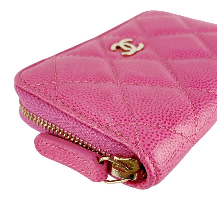 ■美品■　シャネル コインケース 小銭入れ ココマーク マトラッセ キャビア SS ピンク 【24522】1 |  | 02