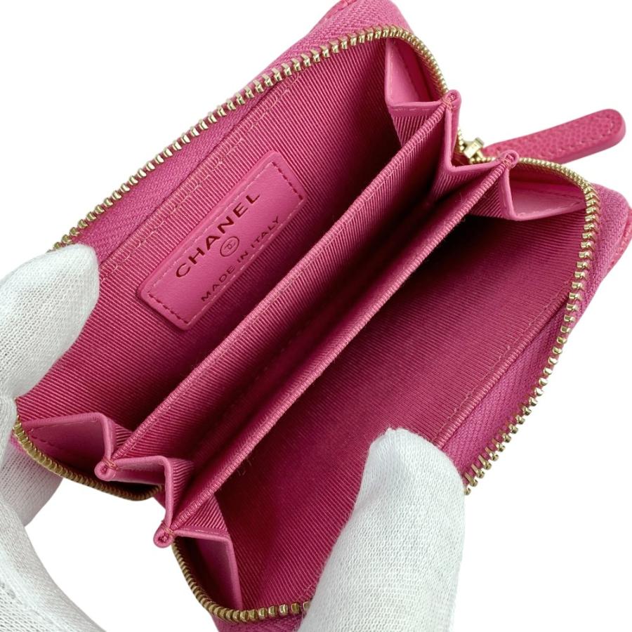 ■美品■　シャネル コインケース 小銭入れ ココマーク マトラッセ キャビア SS ピンク 【24522】1 |  | 06