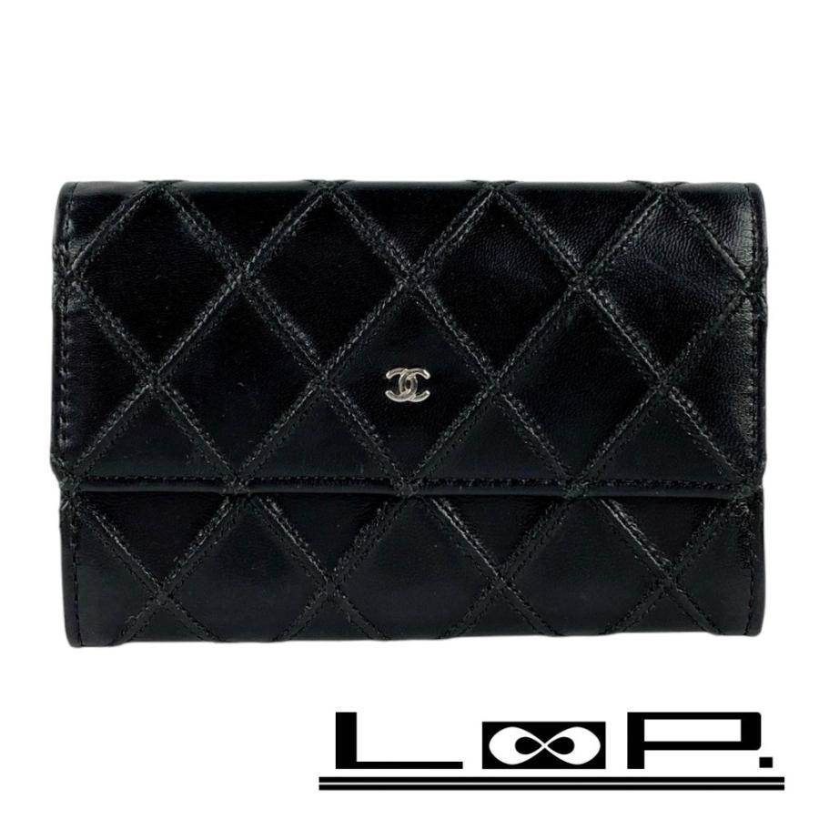 ■美品■　シャネル ビコローレ ケース カードケース 名刺入れ ラム レザー ブラック 【249723】□ □美品□ シャネル ビコローレ コインケース カードケース 名刺入れ