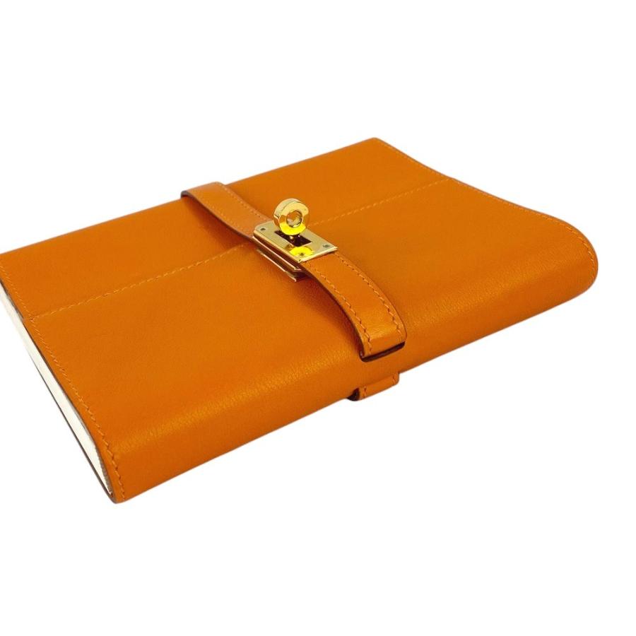 ■新同■　エルメス シークレット ケリー 手帳 カバー スイフト オレンジ □L刻 【253768】◇ □新同□ エルメス シークレット ケリー 手帳 カバー スイフト