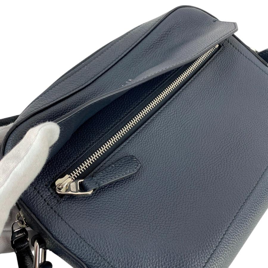 ■美品■　ダンヒル ショルダー バッグ カバン 肩掛け レザー ネイビー シルバー 【257346】◇ □美品□ ダンヒル ショルダー バッグ カバン 肩掛け レザー ネイビー