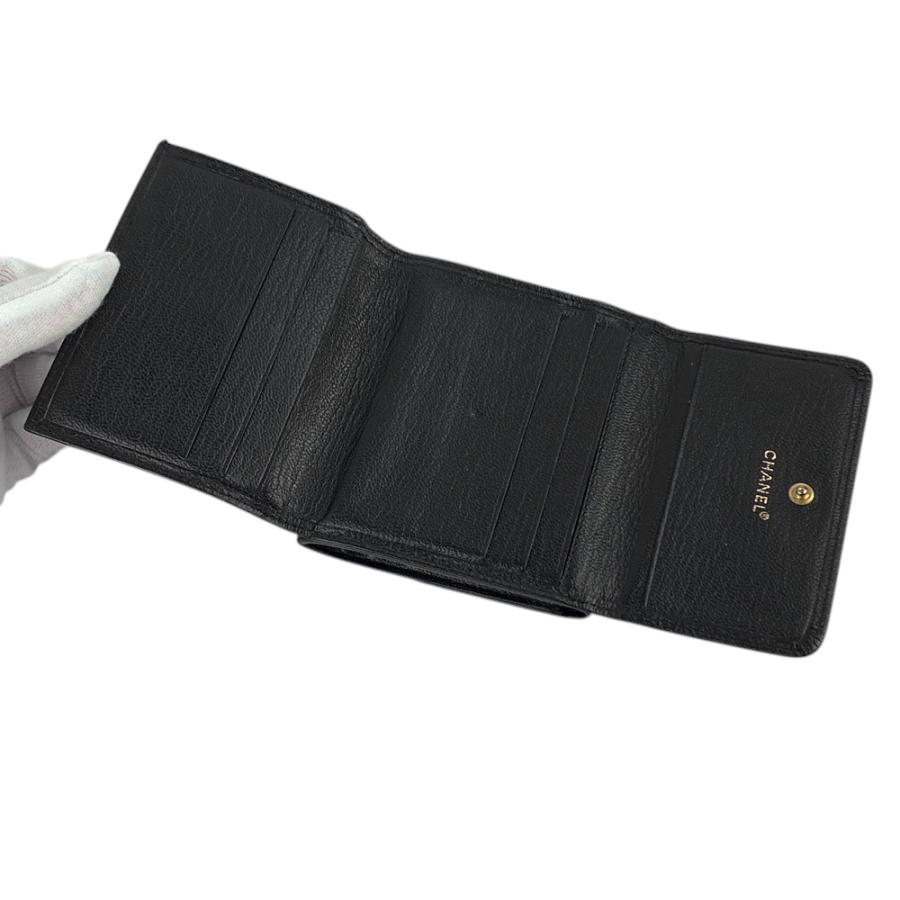 □中古□ シャネル 2つ折り財布 コンパクト ココ カーフ レザー  