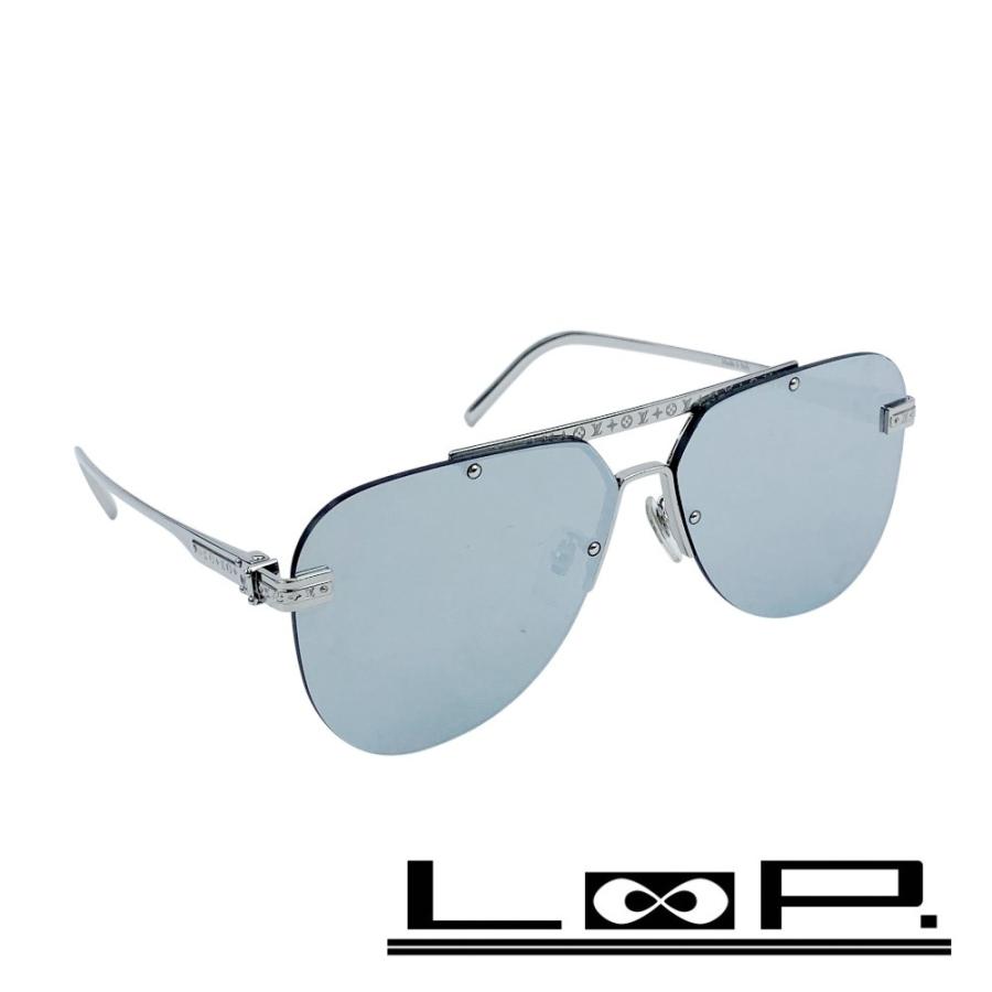 ■新同■　ルイヴィトン サングラス ティアドロップ リムレス アイウェア SS シルバー 63□13 145 Z1262E 箱 【27332】11 | 