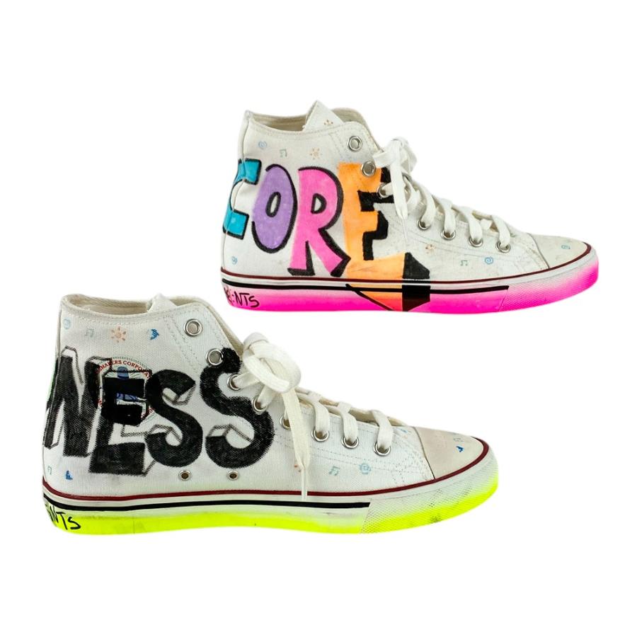 ■美品■　ヴェトモン スニーカー シューズ 靴  メンズ キャンバス ホワイト マルチカラー 25.3cm 【279263】□ |  | 02