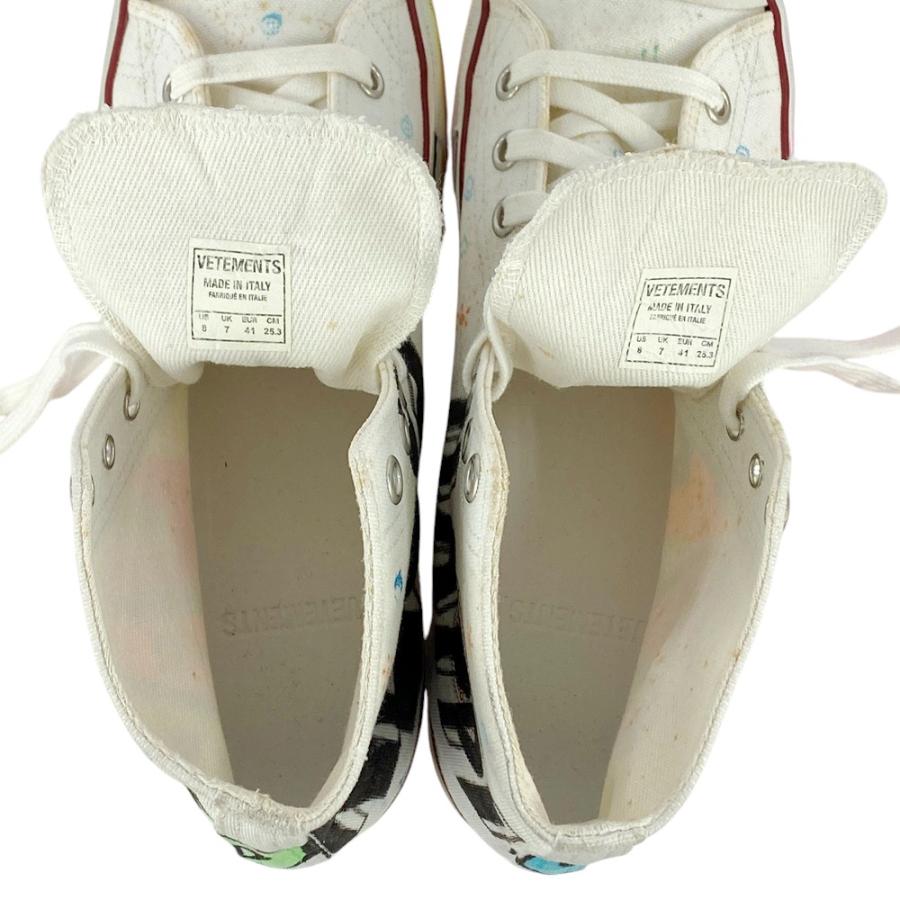 ■美品■　ヴェトモン スニーカー シューズ 靴  メンズ キャンバス ホワイト マルチカラー 25.3cm 【279263】□ |  | 06