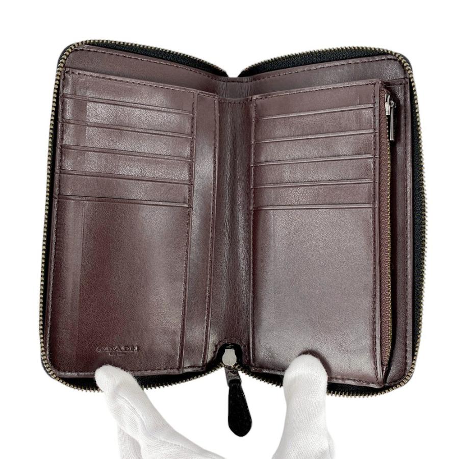 ■新同■　コーチ レキシー 恐竜 2つ折り コンパクト ジップ 長財布 財布 ラメ レザー ブラック 【285356】3 □新同□ コーチ レキシー 恐竜 2つ折り コンパクト ジップ 長財布