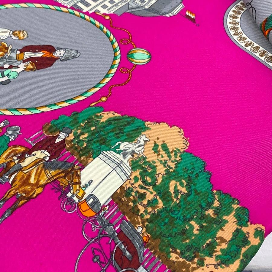 ■美品■　エルメス カレ 70 スカーフ PROMENADES DE PARIS ピンク レッド シルク 【287756】1 |  | 08