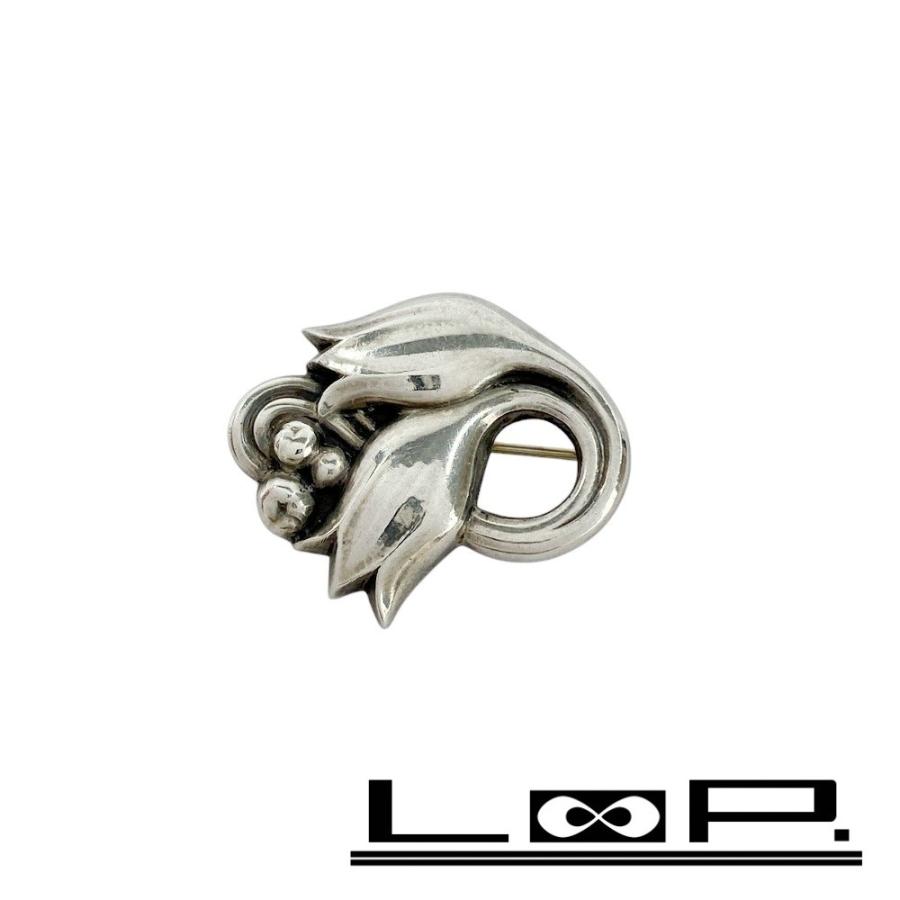 ジョージジェンセン 20 ブローチ フラワー 925   □美品□ ジョージジェンセン ブローチ フラワー 花 SV 925