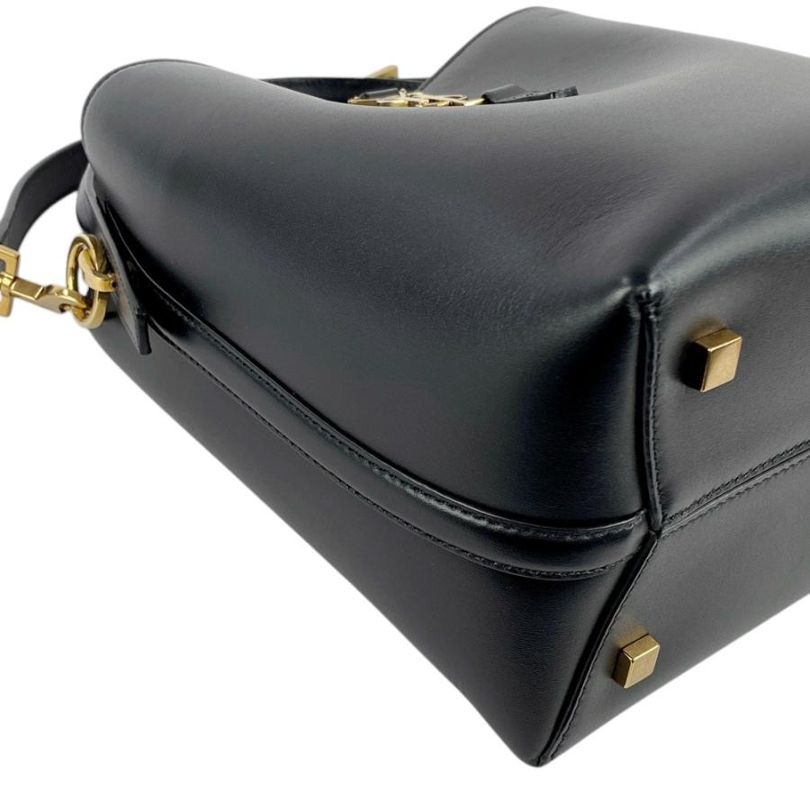 ■新同■　イヴ サンローラン LE37 ミニ 2WAY バケット ハンド ショルダー バッグ YSL ロゴ レザー ブラック 箱 【292170】5 □新同□ イヴ サンローラン LE37 ミニ 2WAY バケット ハンド