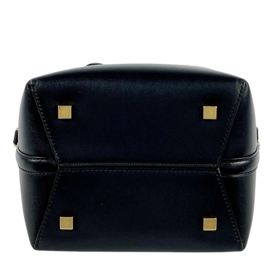 ■新同■　イヴ サンローラン LE37 ミニ 2WAY バケット ハンド ショルダー バッグ YSL ロゴ レザー ブラック 箱 【292170】5 □新同□ イヴ サンローラン LE37 ミニ 2WAY バケット ハンド