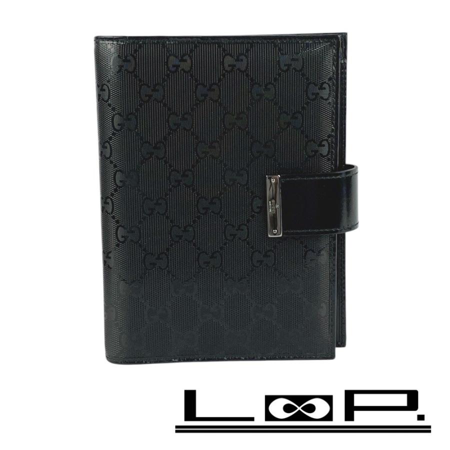 ◆SALE◆　■新同■　グッチ インプリメ GG 手帳カバー メモ  6穴 レザー ブラック 115241 箱 【295089】8 | 