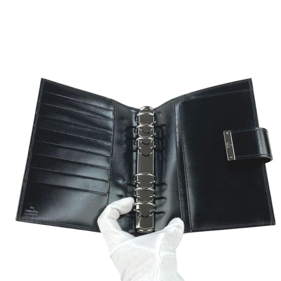 ◆SALE◆　■新同■　グッチ インプリメ GG 手帳カバー メモ  6穴 レザー ブラック 115241 箱 【295089】8 |  | 06