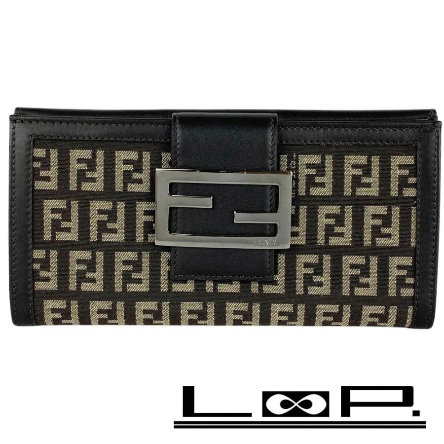 ◇SALE◇ □新同□ フェンディ 長財布 ズッカ ブラウン レザー ◇SALE◇ □新同□ フェンディ 長財布 ズッカ ブラウン レザー
