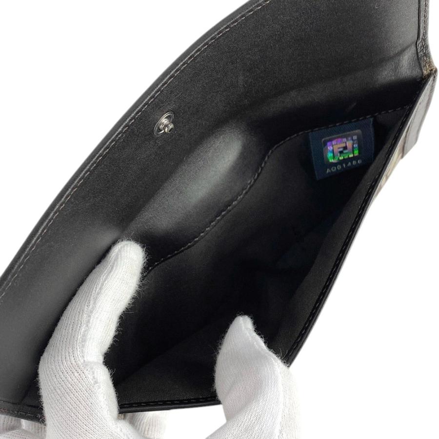 □新同□ フェンディ 長財布 ズッカ ブラウン レザー キャンバス