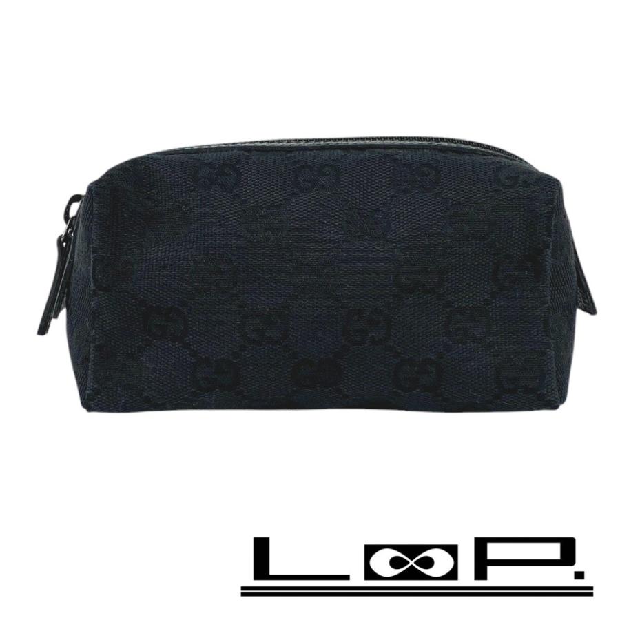 ■美品■　グッチ ポーチ GGキャンバス 化粧ポーチ キャンバス ブラック 189669 【297847】8 | 