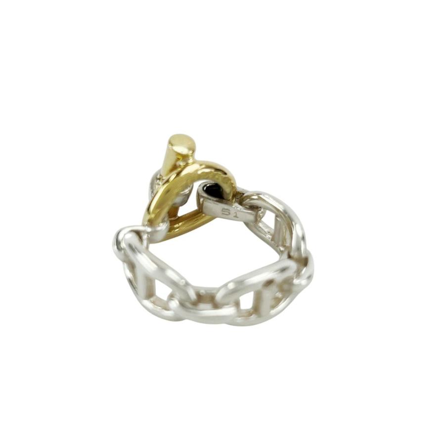 エルメス ■美品■ シェーヌダンクル コンビ リング 指輪 アクセサリー SV925 K18 シルバー ゴールド #51【29858】9 |  | 04