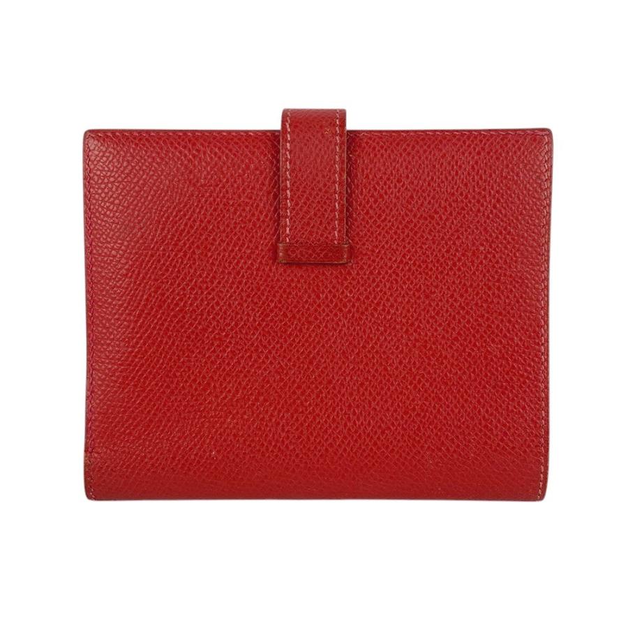 ■中古■　エルメス ベアン コンパクト 2つ折り 財布 クシュベル ルージュヴィフ □C刻 【300608】1 □中古□ エルメス ベアン コンパクト 2つ折り 財布 クシュベル