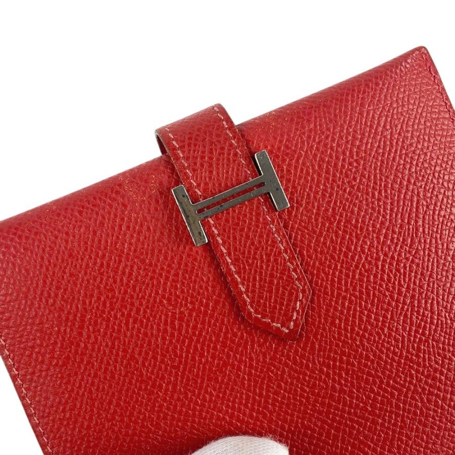 ■中古■　エルメス ベアン コンパクト 2つ折り 財布 クシュベル ルージュヴィフ □C刻 【300608】1 |  | 06