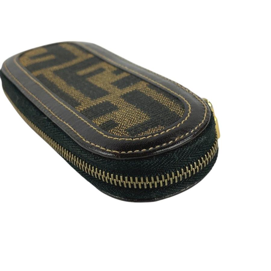 ■美品■　フェンディ 8連 キーケース ズッカ レザー キャンバス ブラウン 【301025】1 □美品□ フェンディ 8連 キーケース ズッカ レザー キャンバス