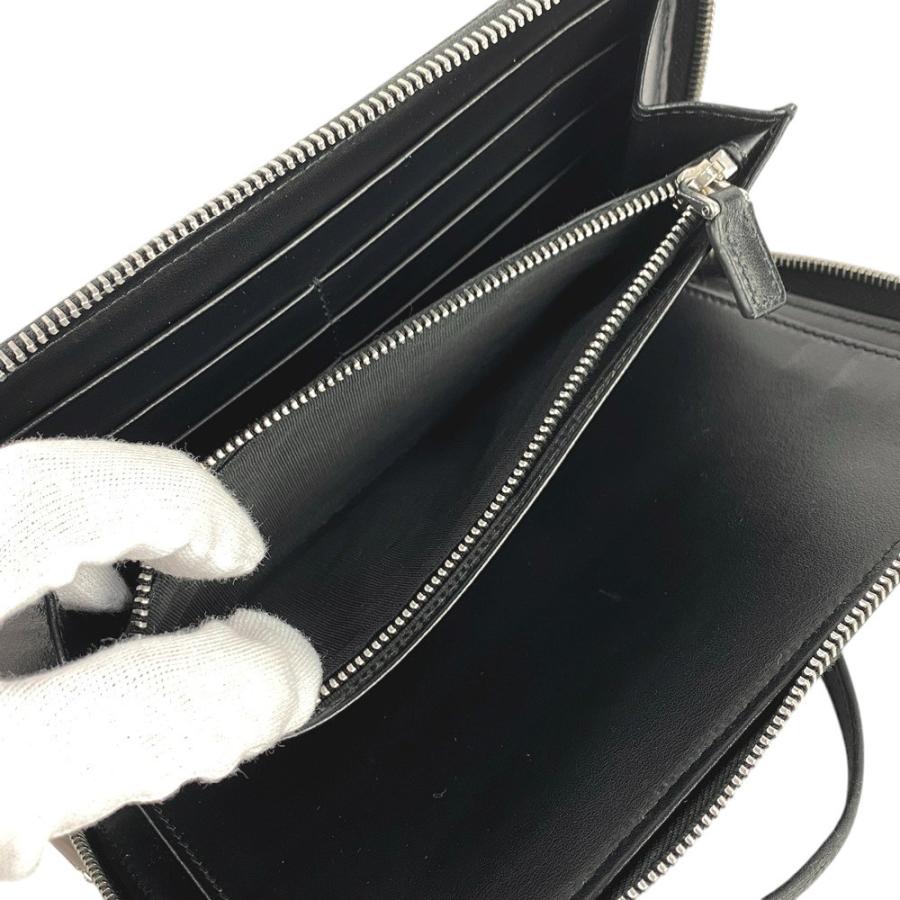 ■中古■現行■　プラダ トライアングル ドキュメントケース 長財布 サフィアーノ ブラック NERO ZML051 箱 【303258】4 □中古□現行□ プラダ トライアングル ドキュメントケース 長財布