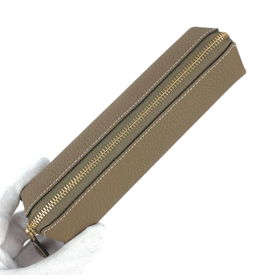 □未使用□ ボナベンチュラ ペンケース 筆箱 文房具 レザー グレージュ