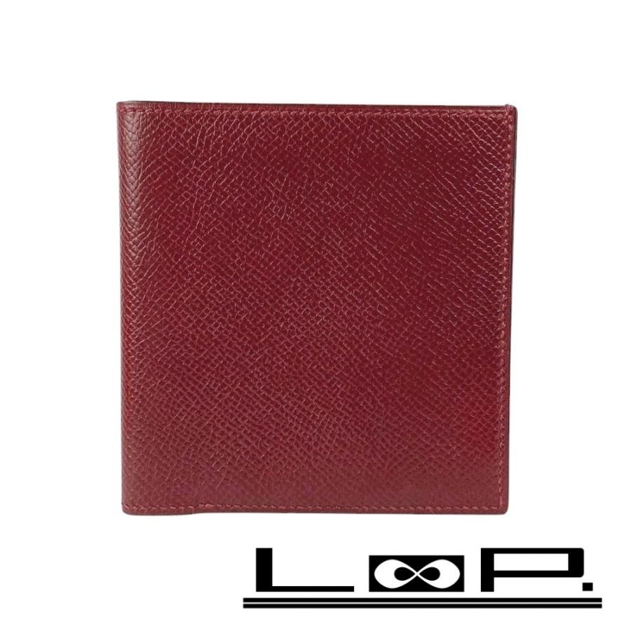■新同■ヴィンテージ■　エルメス 二つ折り 財布 コンパクト エプソン レッド 〇X刻  箱 【304835】6 □新同□ヴィンテージ□ エルメス 二つ折り 財布 コンパクト エプソン