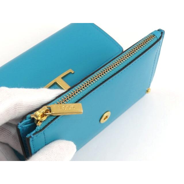 □新同□ トッズ T タイムレス 三つ折り 財布 カーフ レザー