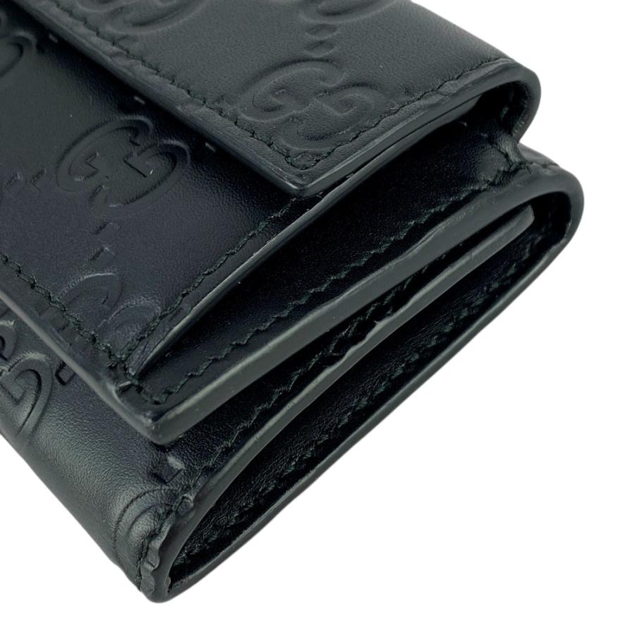 GUCCI(グッチ) 3つ折り財布 シマライン 547070 黒 レザー Amazon | [グッチ] ミニ財布 三つ折り財布 レディース 547070 シマ