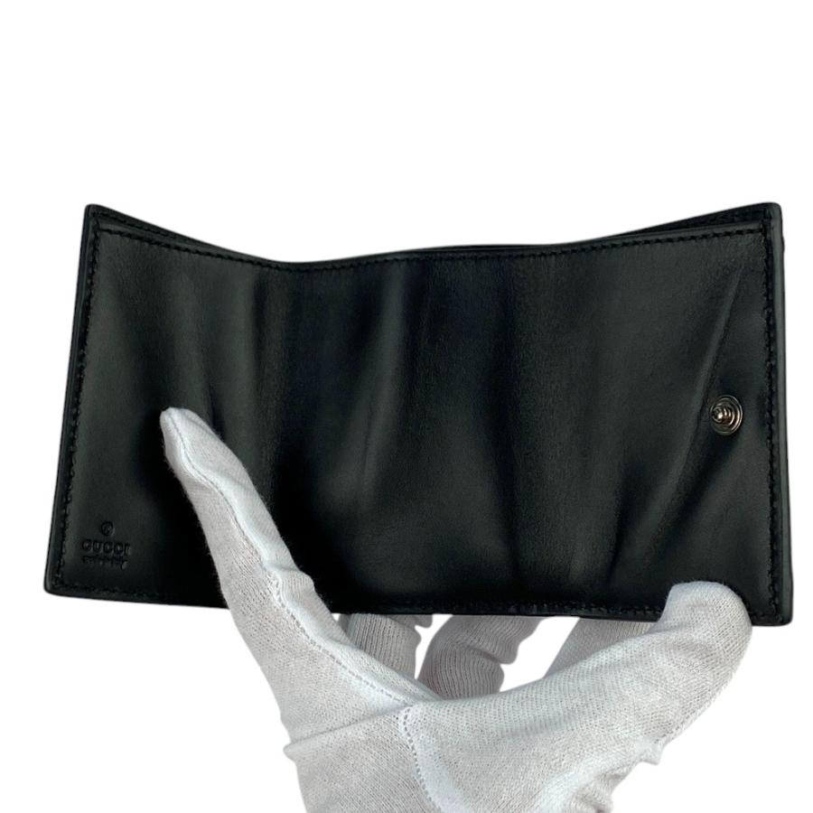 GUCCI(グッチ) 3つ折り財布 シマライン 547070 黒 レザー □新同□ グッチ 三つ折り 財布 グッチシマ ブラック 547070 箱