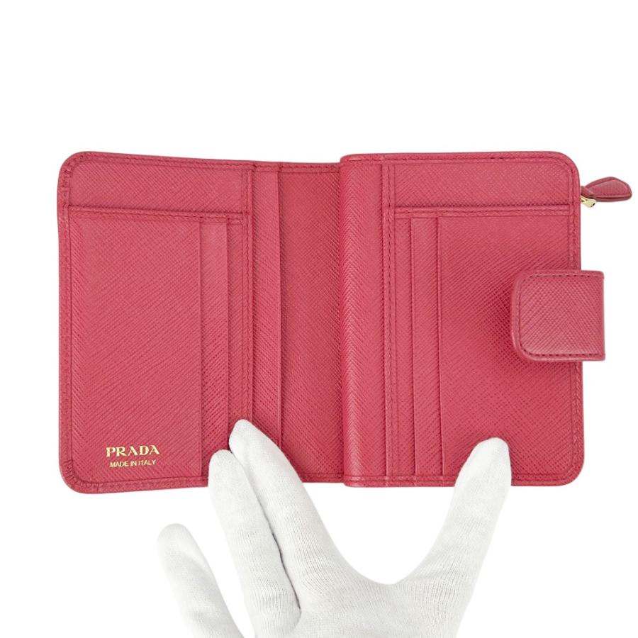 プラダ ■中古■ 二つ折り 財布 コンパクト ウォレット サフィアーノ ピンク 1ML018 【31356】11 |  | 05