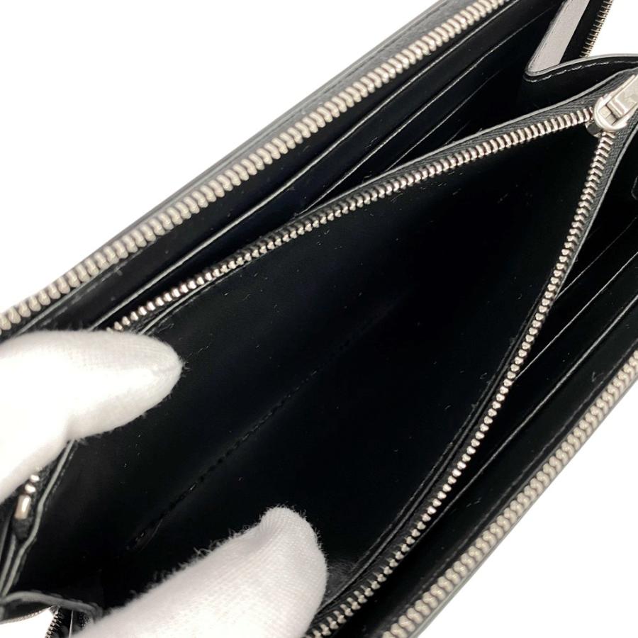 □美品□ セリーヌ 長財布 ラウンド ジップ レザー ブラック 【314636