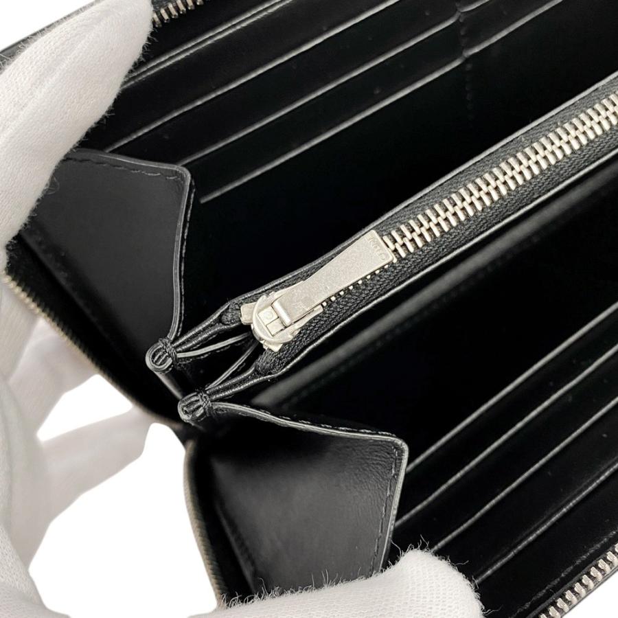 □美品□ セリーヌ 長財布 ラウンド ジップ レザー ブラック 【314636