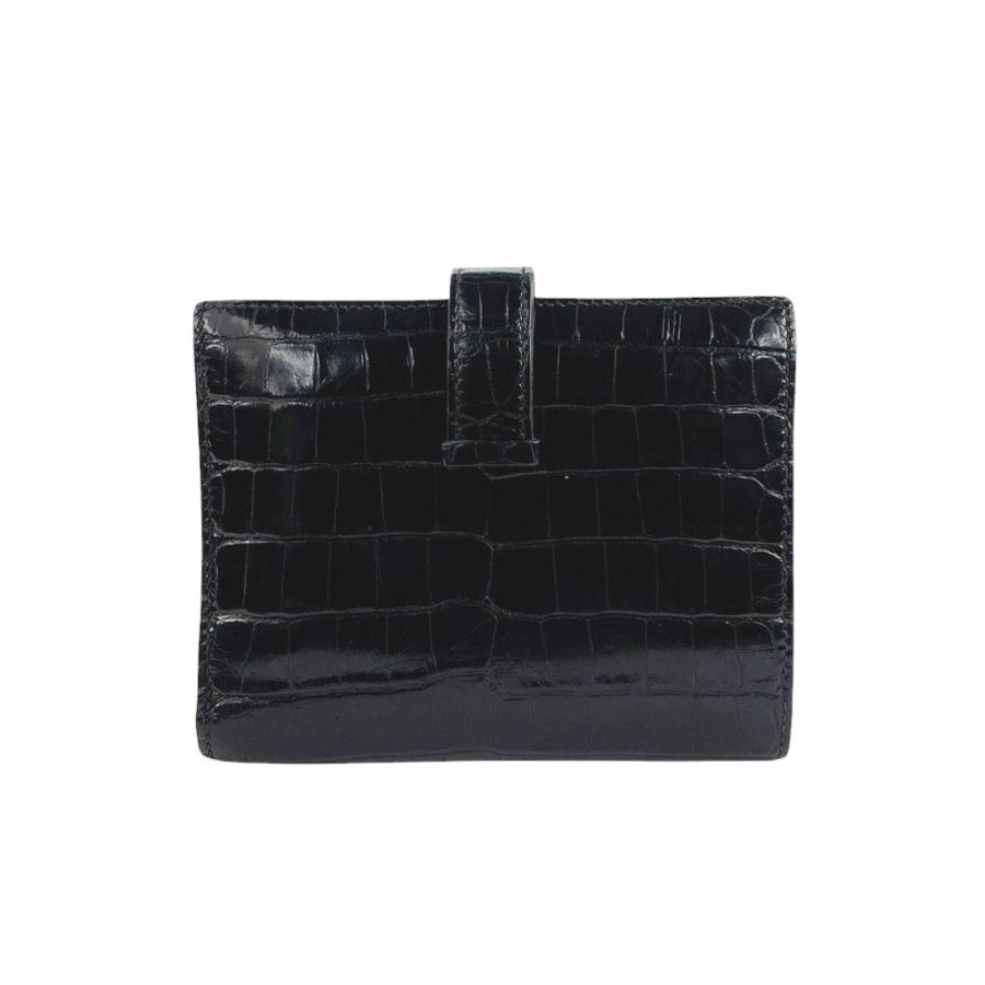 ■中古■　エルメス ベアン 2つ折り 財布 ウォレット クロコ アリゲーター ベトン ホワイト A刻 【428685】5 HERMES - □中古□ エルメス ベアン コンパクト 2つ折り 財布 クロコ