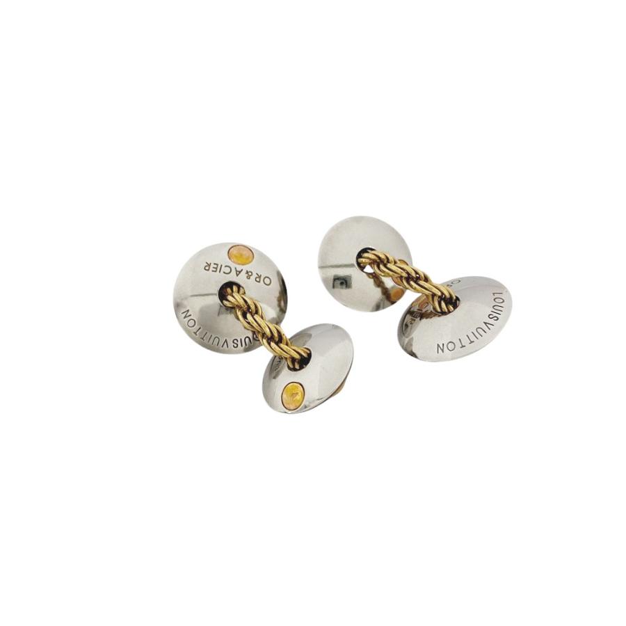 ■美品■　ルイヴィトン カフス アクセサリー ビジネス スーツ OR & A CIER SS YG 750 シルバー ゴールド 6.5g 【318245】3 |  | 04