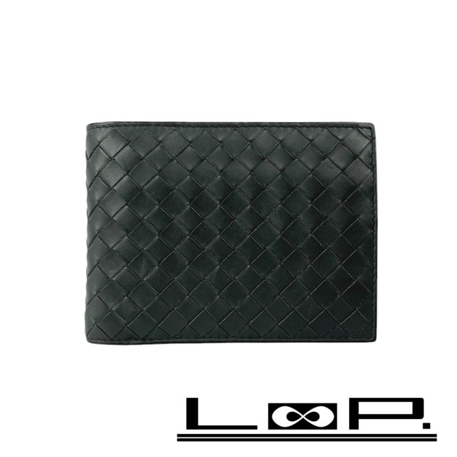 未使用級✨ボッテガ ヴェネタ レザー　二つ折り財布 イントレチャート ナッパ 未使用級‼️ BOTTEGA VENETA 二つ折り財布 イントレチャート