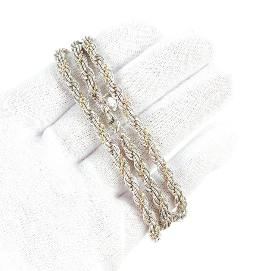 ■美品■61cm■　ティファニー ツイスト チェーン ロング ネックレス コンビ SV 925 K18 YG 750 【320491】1 |  | 01