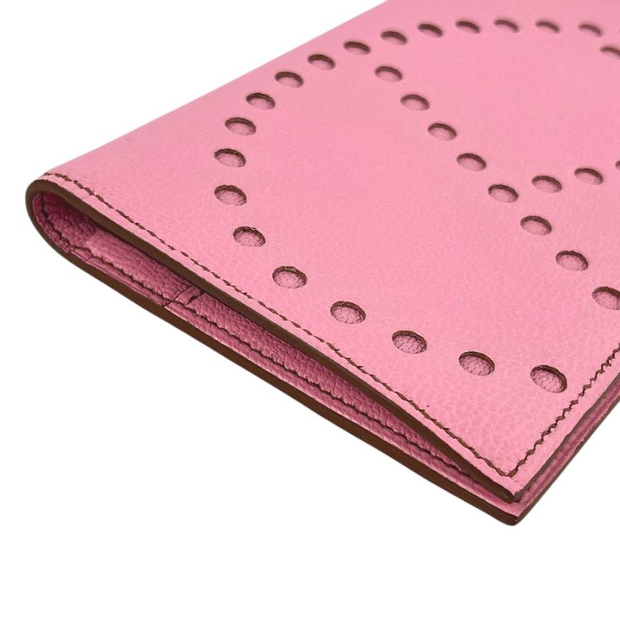 ■未使用■　エルメス エブリン パンチング Hロゴ 長財布 シェーブル ピンク □G刻 箱 【322235】8 □未使用□ エルメス エブリン パンチング Hロゴ 長財布 シェーブル