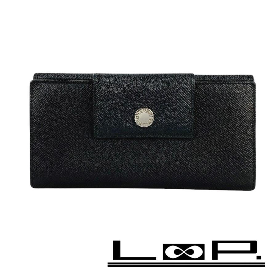 □美品□ ブルガリ 長財布 サイフ メンズ クラシコ レザー ブラック 黒  