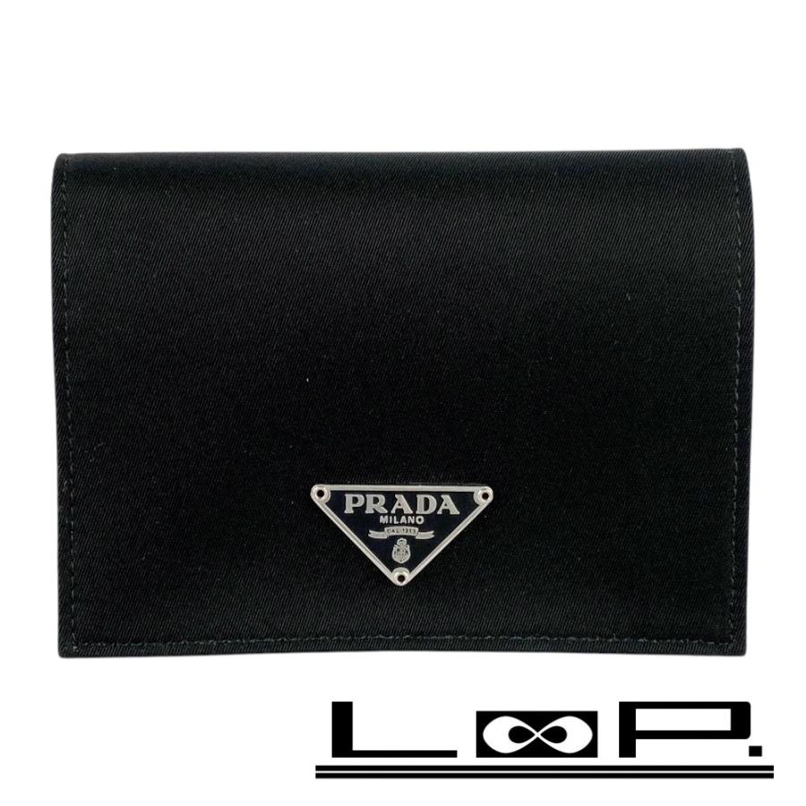 □新同□ プラダ コンパクト 二つ折り 財布 ウォレット テスート  