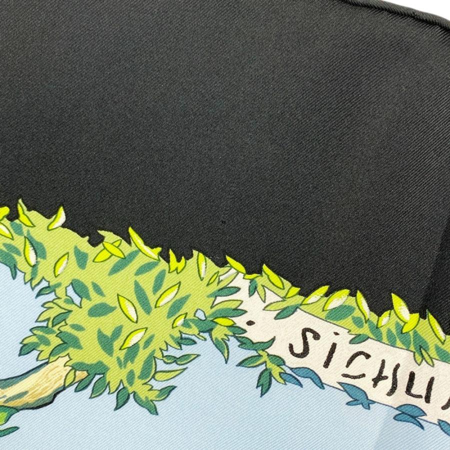 ■美品■　エルメス カレ 90 スカーフ SICHUAN 四川省 パンダ 動物 アニマル 竹 シルク ブラック グリーン 箱 【325991】5 |  | 06