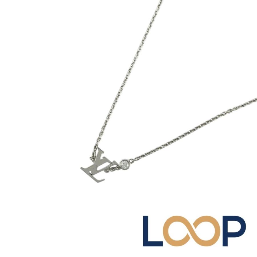 ルイヴィトン ■美品■ イディール ブロッサム LV ペンダント ネックレス 750WG K18 ダイヤ シルバー Q93653 4.2g 箱【32612】5 | 