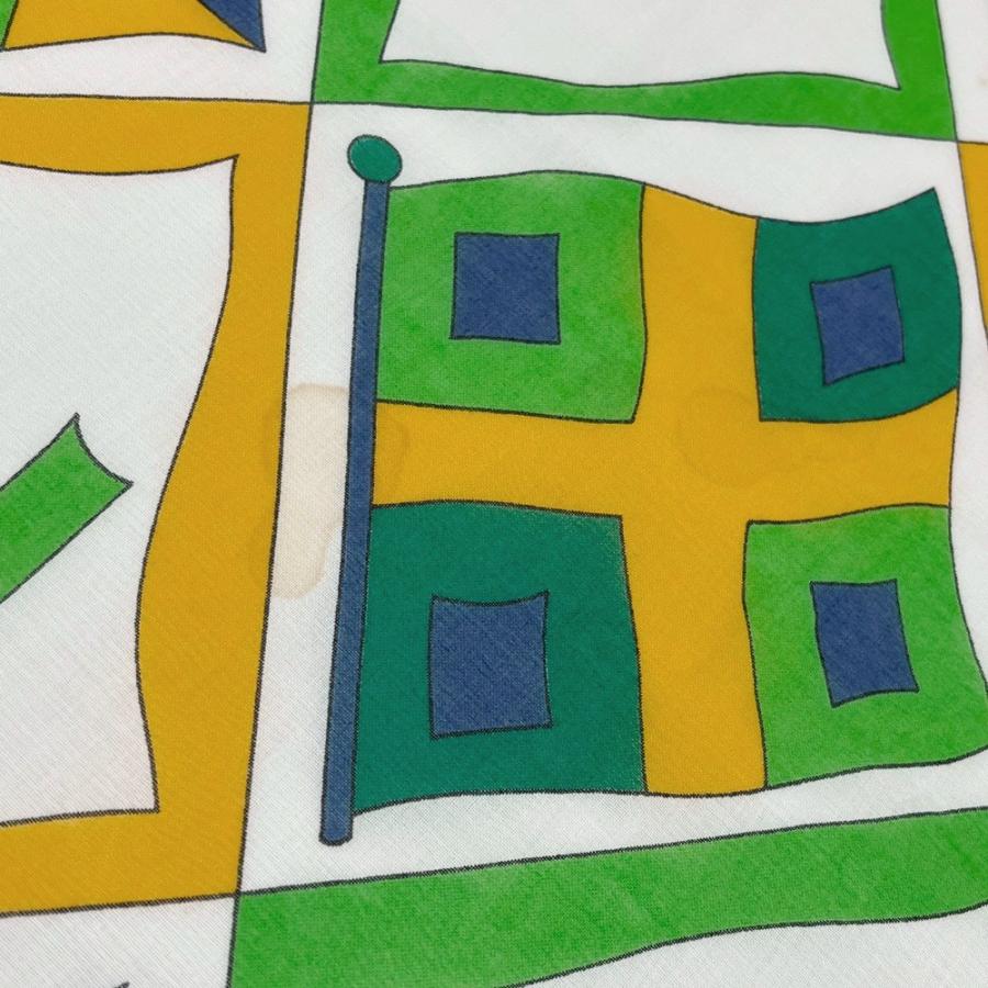 ■美品■　エルメス パレオ 大判 ストール VIVE LA FRANCE コットン グリーン系 箱 【326691】2 |  | 05