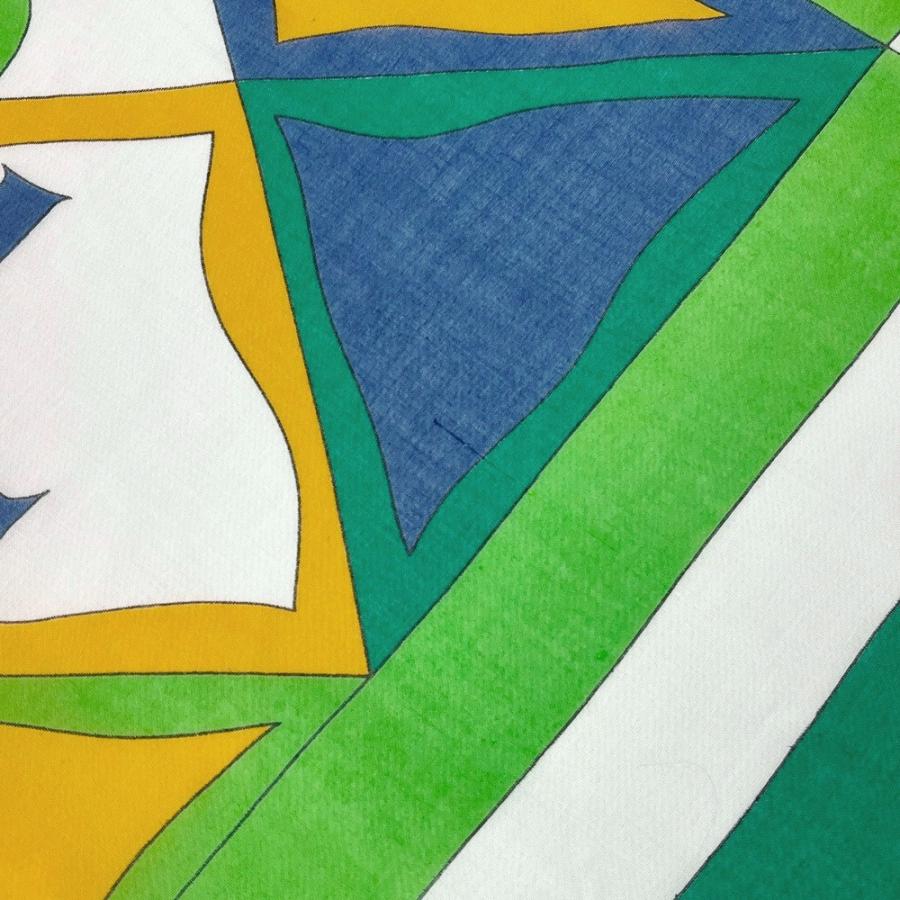 ■美品■　エルメス パレオ 大判 ストール VIVE LA FRANCE コットン グリーン系 箱 【326691】2 |  | 08